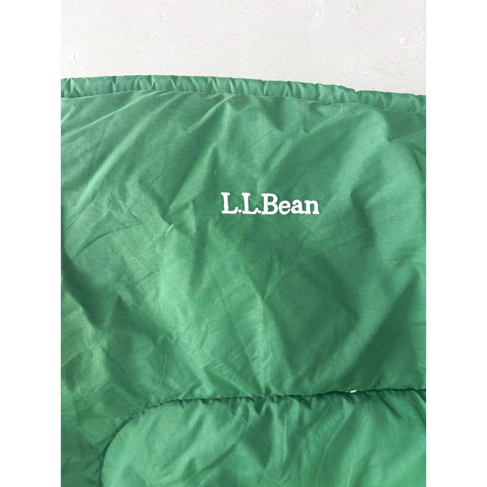 Vintage L.L.Bean Flannel Lined Camp Sleeping Bag 40° Green Blue Plaid 55 x 59 in